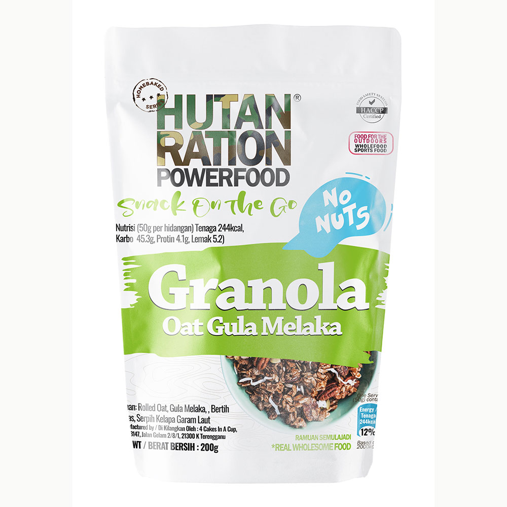 Granola Oat Gula Melaka (No Nuts) – 3 packs x 200g
