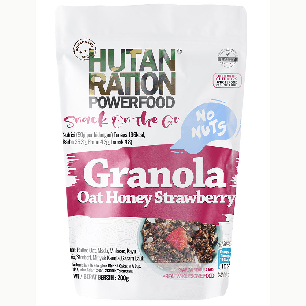 Granola Oat Honey Strawberry (No Nuts) – 3 packs x 200g